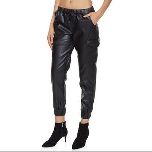 Leather Cargo Joggers